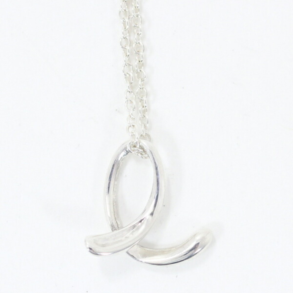 Tiffany Elsa Peretti Alphabet Letter "E" Pendant Necklace Silver